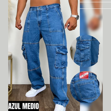 Cargar imagen en el visor de la galería, Pantalón cargo en Jeans
