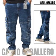 Cargar imagen en el visor de la galería, Pantalón cargo en Jeans

